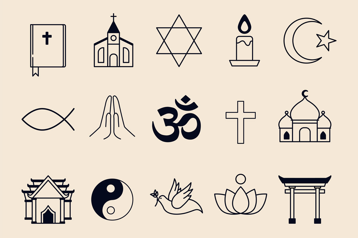Infografia d'algunes religions del món