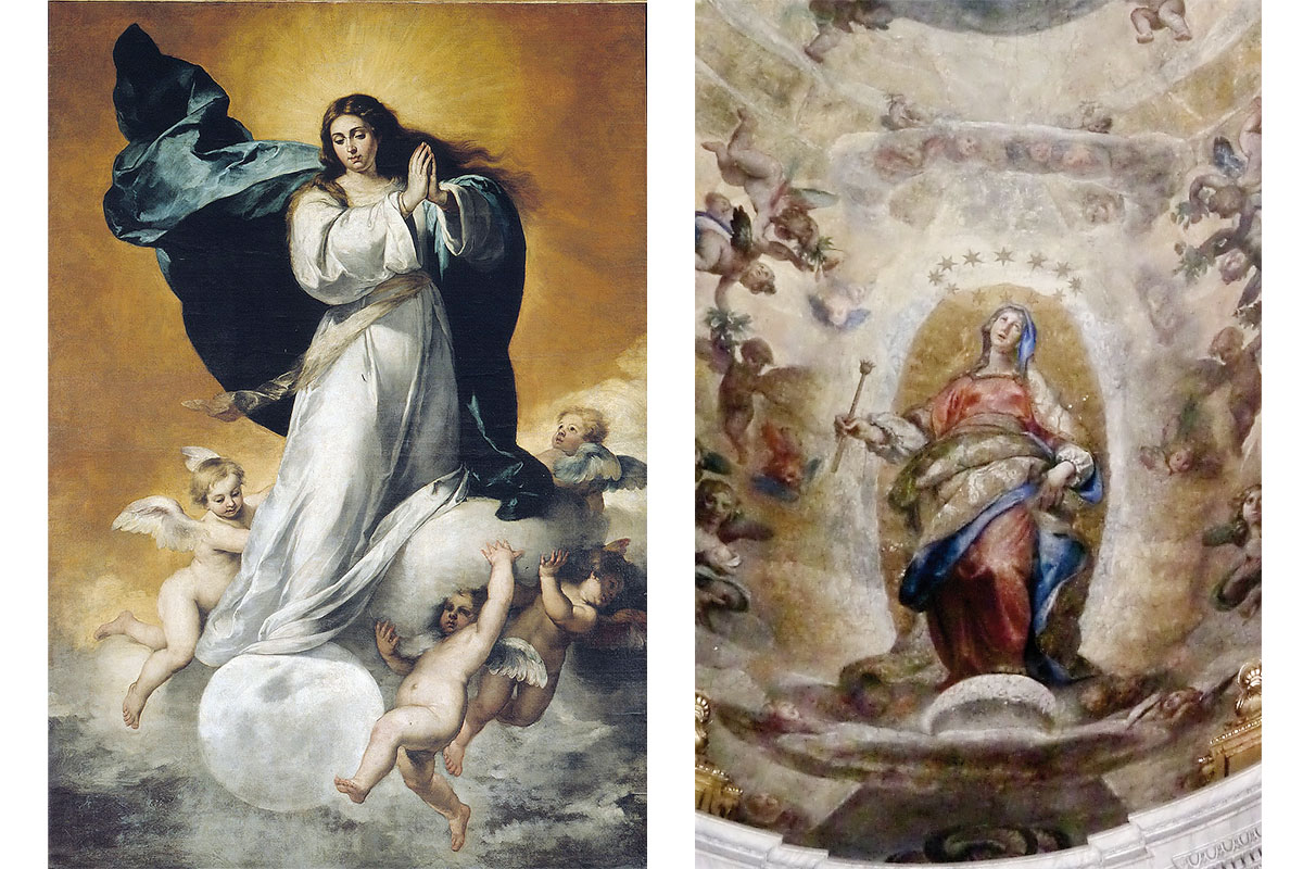 La Immaculada Concepció i L'Assumpció, de Murillo i Cardi, respectivament