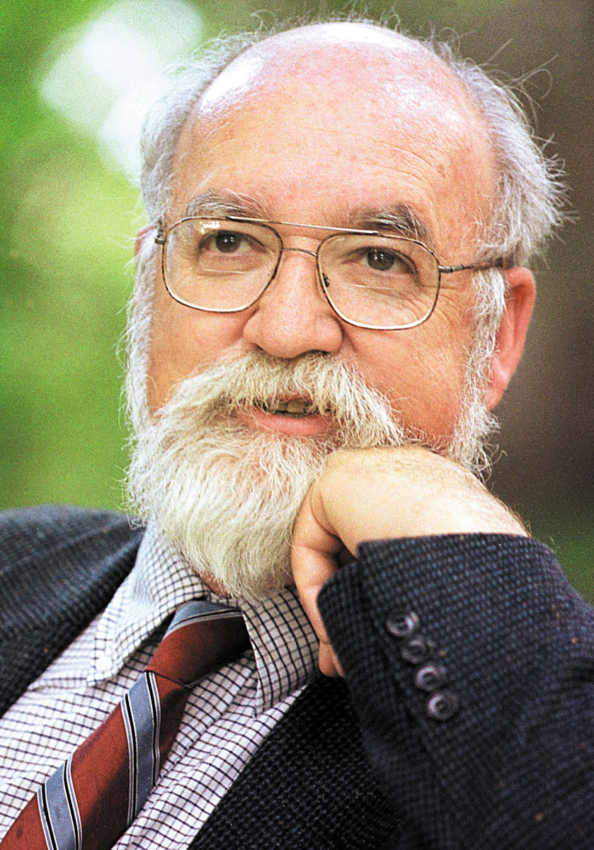 Daniel C. Dennett fotografiat al Jardí Botànic de la Universitat de València