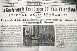 Portada del diari El Pueblo de 22 de maig de 1934 informant de l'acte d'obertura de la Conferència Econòmica.